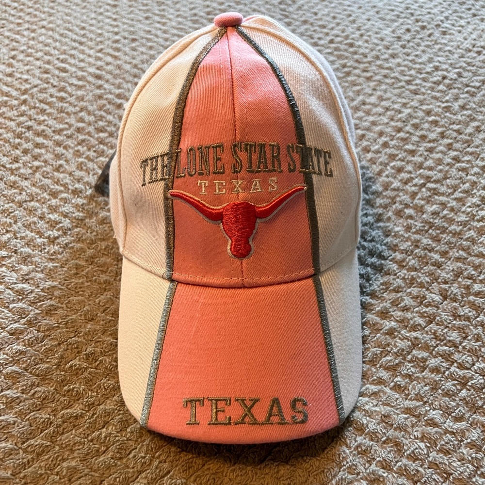 Pink and White Texas Longhorn Hat